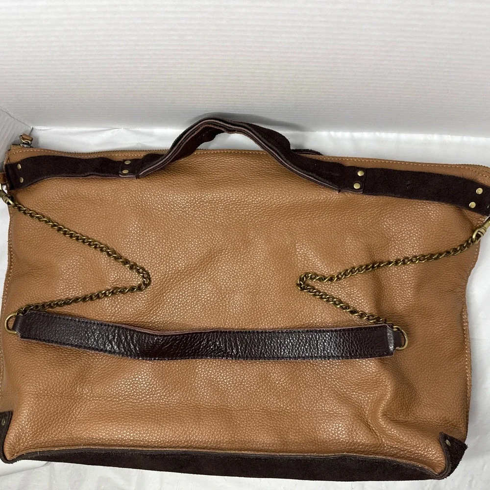 Jo Handbags Hobo Day Shopper Tan and Brown Pebbled Leather 17
